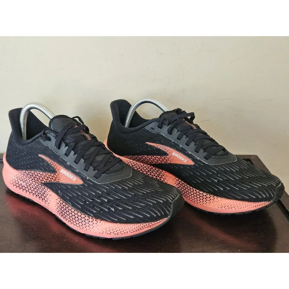 Brooks Womens Hyperion Tempo Running Shoes Black Neon Pink Size 9.5 Sneakers - Picture 4 of 7